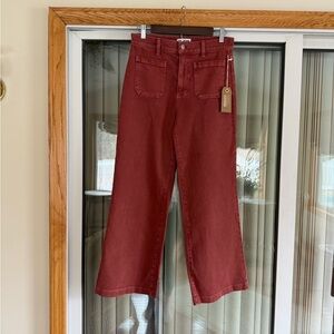 NWT Le Jean Sandwashed Spice Virginia Wideleg Ankle Jean